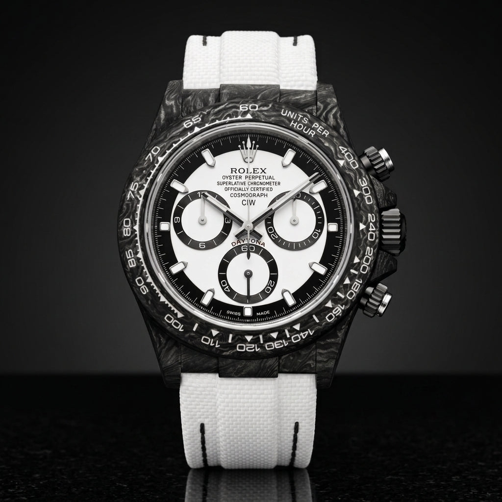 Alternate studio angle of the Forged Carbon Automatic