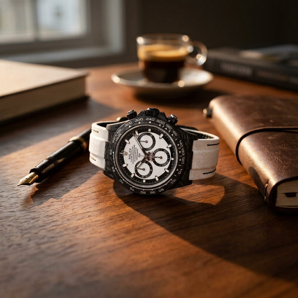 Rolie Luxury Forged Carbon Fiber Super Quality — on-wrist detail