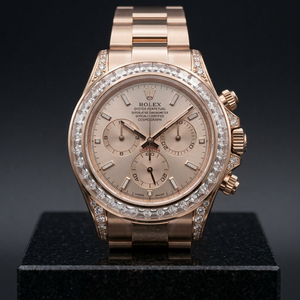 Studio photograph of the Daytona on black granite