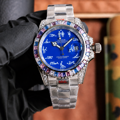 Naughty O'Clock Iced Rainbow Super Quality Watch