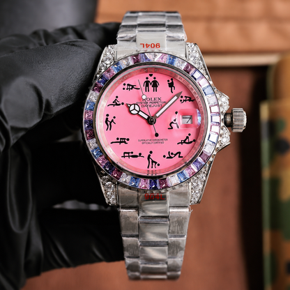 Naughty O'Clock Iced Rainbow Super Quality Watch
