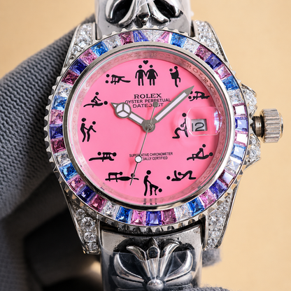 Naughty O'Clock Iced Rainbow Super Quality Watch