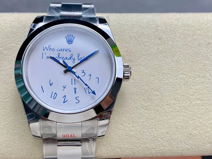 Who cares white dial watch