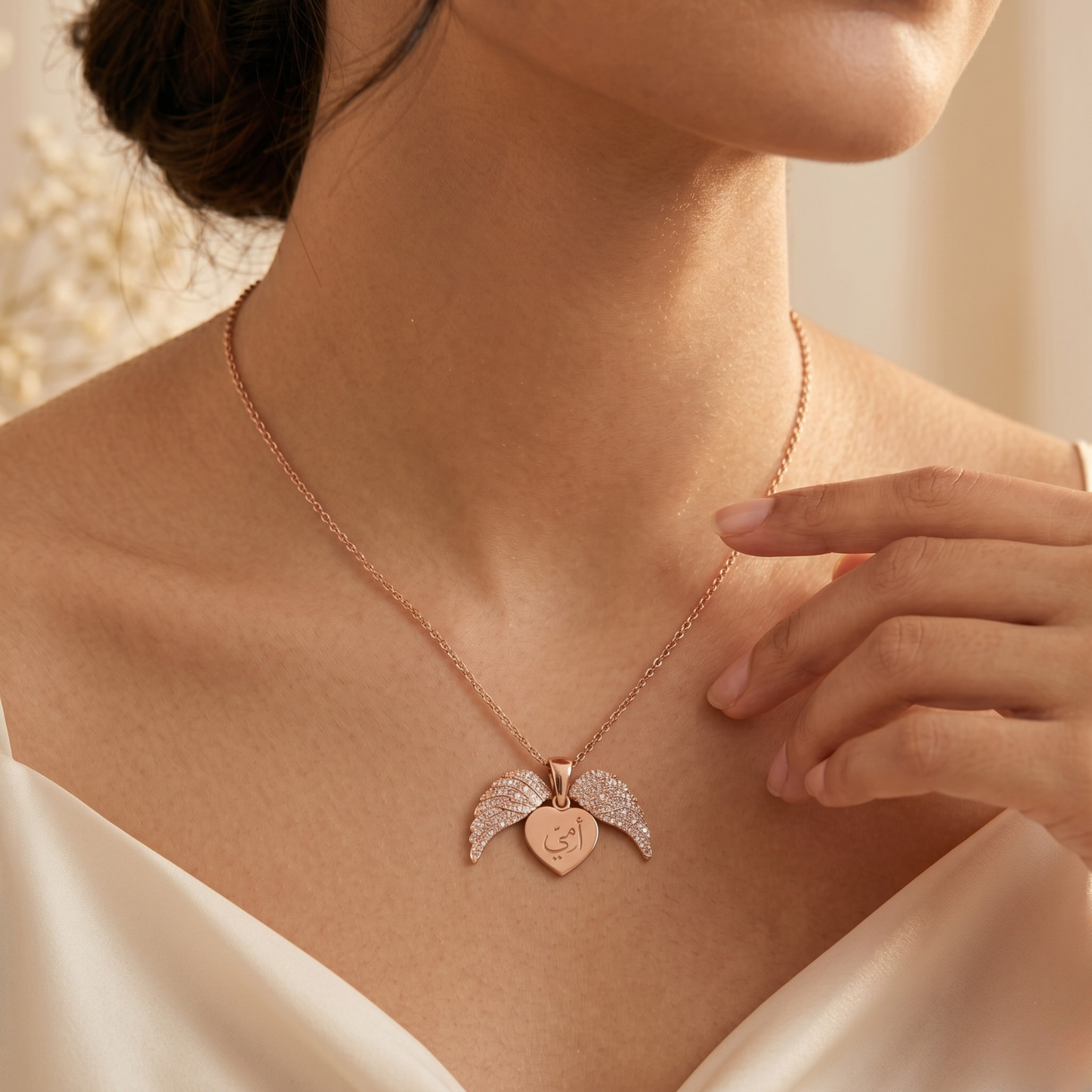 925 Silver Personalized Custom Angel Wings Name Necklace