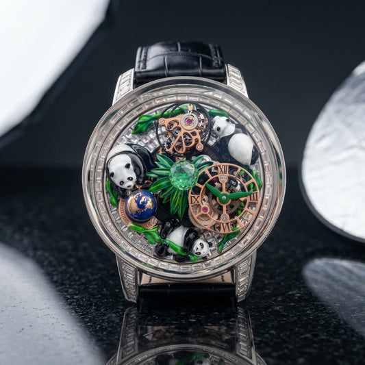 Studio photograph of the Luxury Panda on black granite