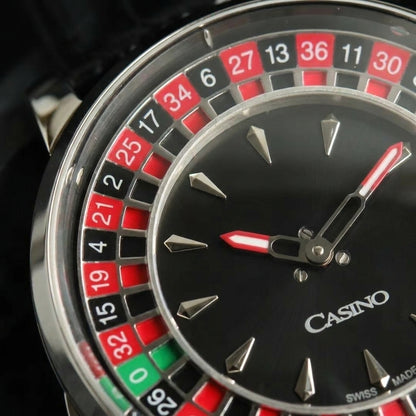 Close macro of the dial and bezel detail on the Roulette Wheel