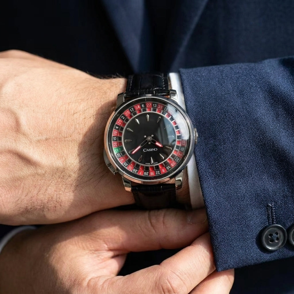 Roulette Wheel Watch — Real Spinning Dial, 44mm Automatic — editorial photograph