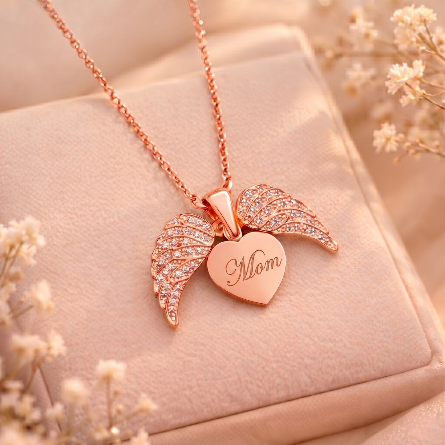 925 Silver Personalized Custom Angel Wings Name Necklace