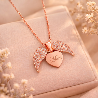 925 Silver Personalized Custom Angel Wings Name Necklace