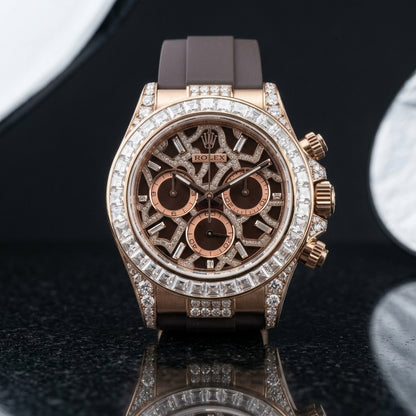 Skeleton Chronograph — Rose Gold, Stone Set — alternate studio angle