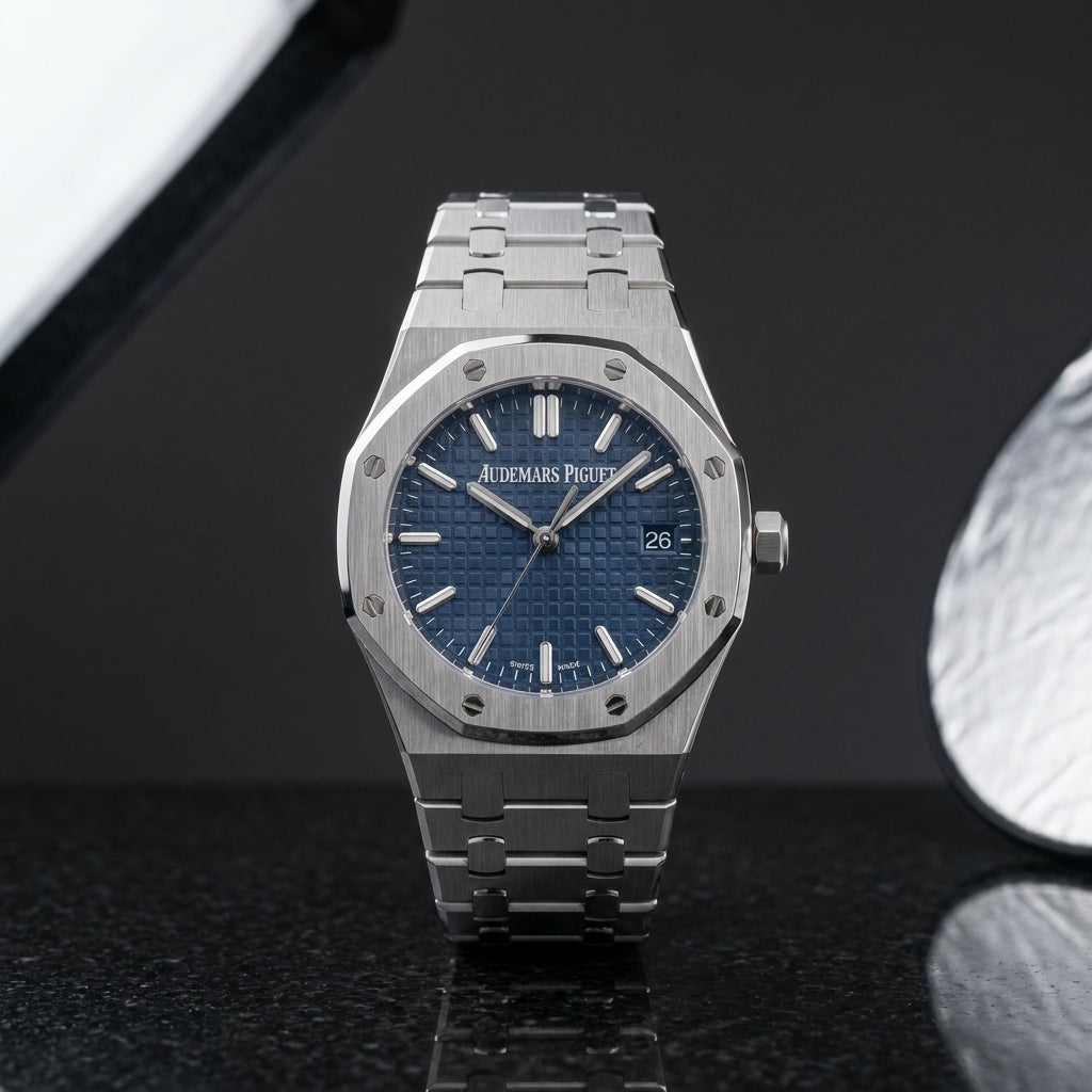 Studio photograph of the Royal Oak on black granite