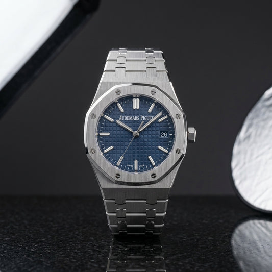 Studio photograph of the Royal Oak on black granite